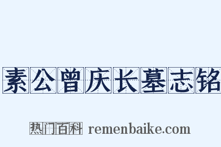素公曾庆长墓志铭是什么意思的图片